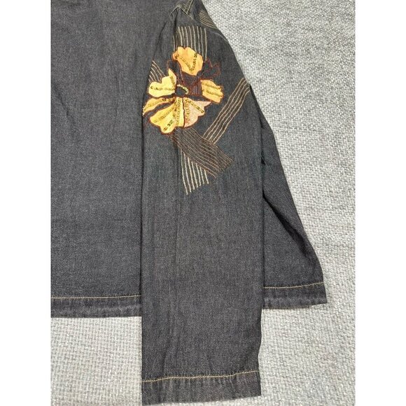 Vtg Alex Kim Jacket Womens 1X Black Floral Sequins Art To Wear Boho Read - Picture 15 of 16